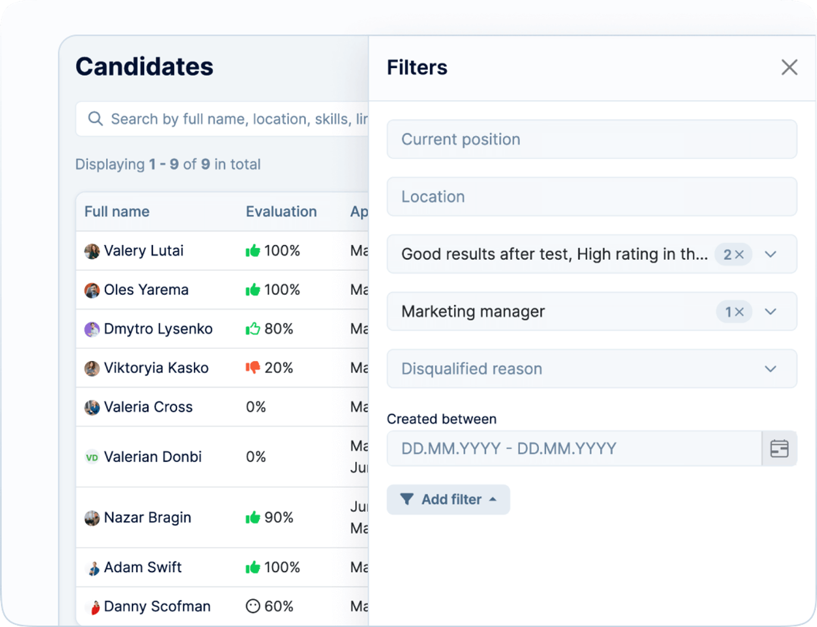 Base de datos de candidatos unificada